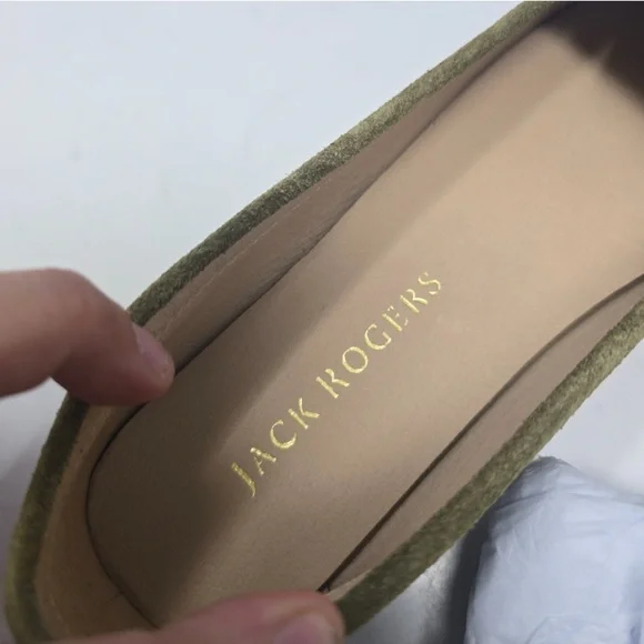 Jack Rogers Womens Size 10 Narrow Meyers Penny Moc Green Suede Loafers - Picture 9 of 9